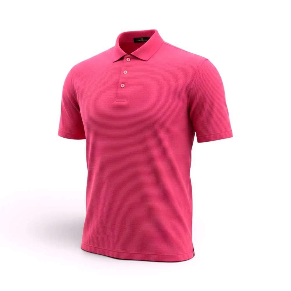 Bugatchi Uomo Mens XL Polo Shirt Fuchsia Pink Ribbed Modal Blend Short Sleeve